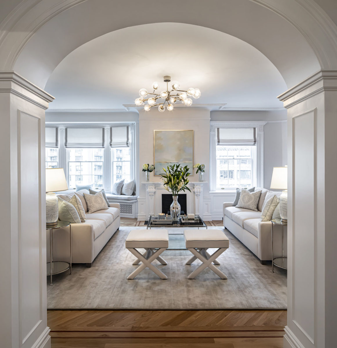 Transitional Living Room on the Upper West Side